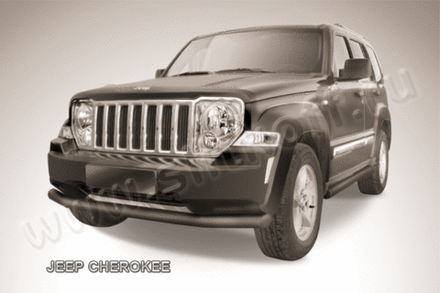 Защита переднего бампера Jeep Cherokee KK (2007-2012) d76 серебристая