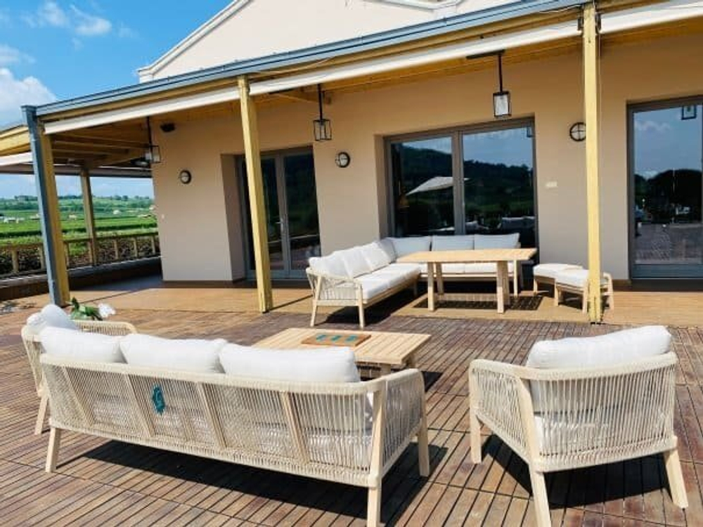 Кресло деревянное с подушками Tagliamento Ravona KD, натуральный, бежевый