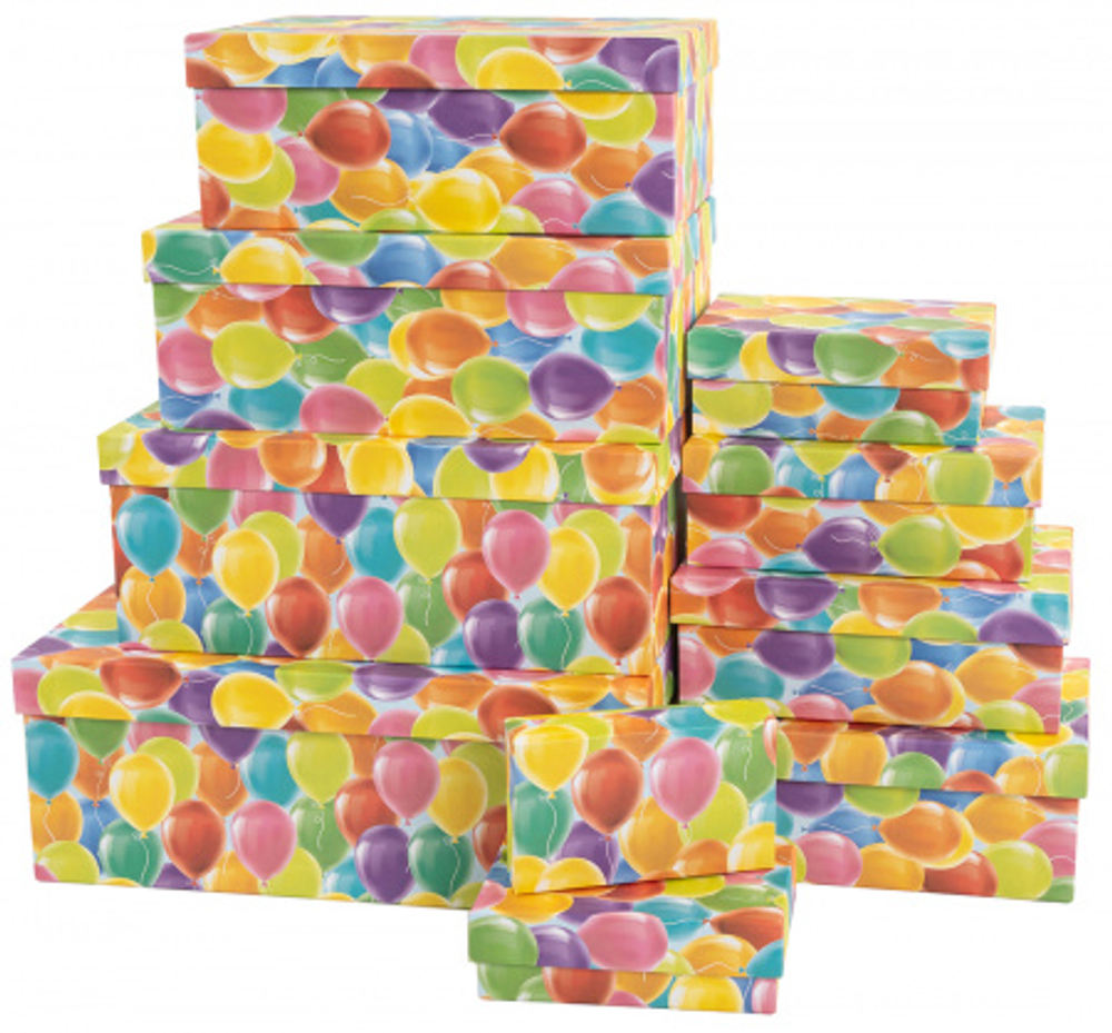 Коробка Прямоугольник 15,9*9,5*6см Красочные шарики 1 шт