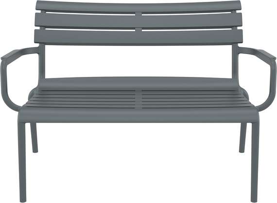 Диван пластиковый двухместный Paris Lounge темно-серый