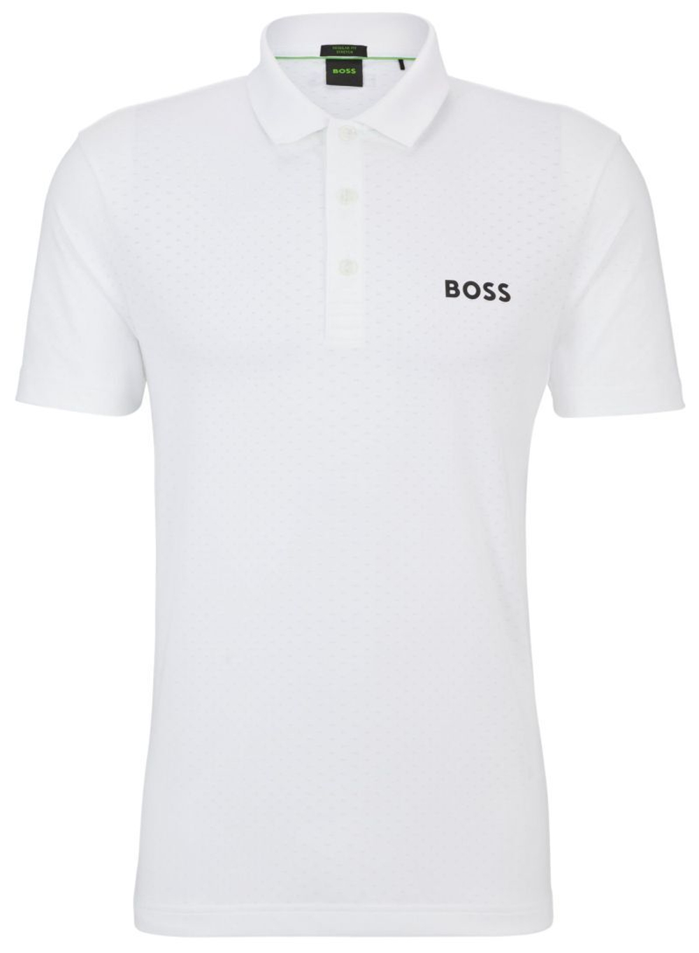 Мужское теннисное поло BOSS Paddytech Degradé-Jacquard Polo Shirt - белый