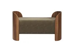 Банкетка Lagom 2 120 см (серо-зеленый FiberGuard, орех)