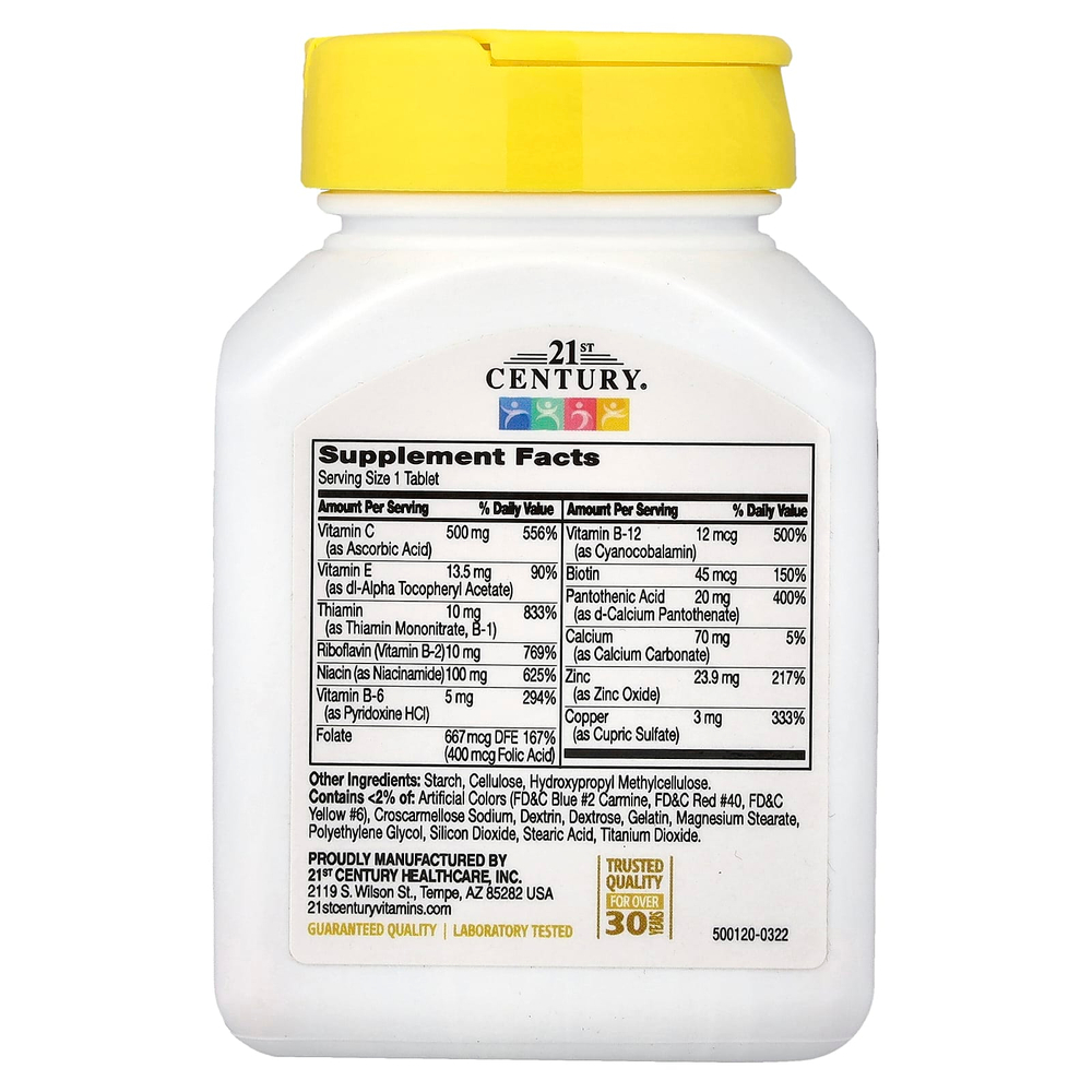 21st Century, Stress B, с цинком, 66 таблеток