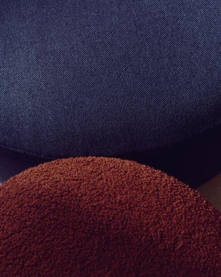 Kaeli Пуф для ног со съемным чехлом из терракотового букле Ø 43