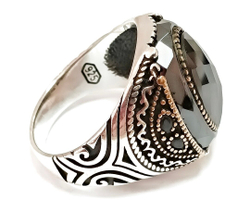 Мужское кольцо из серебра с чернением и позолотой