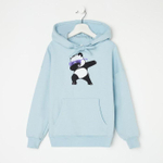 Толстовка для девочек футер с начёсом, голубой/панда, р.122 7430499 (RADI)