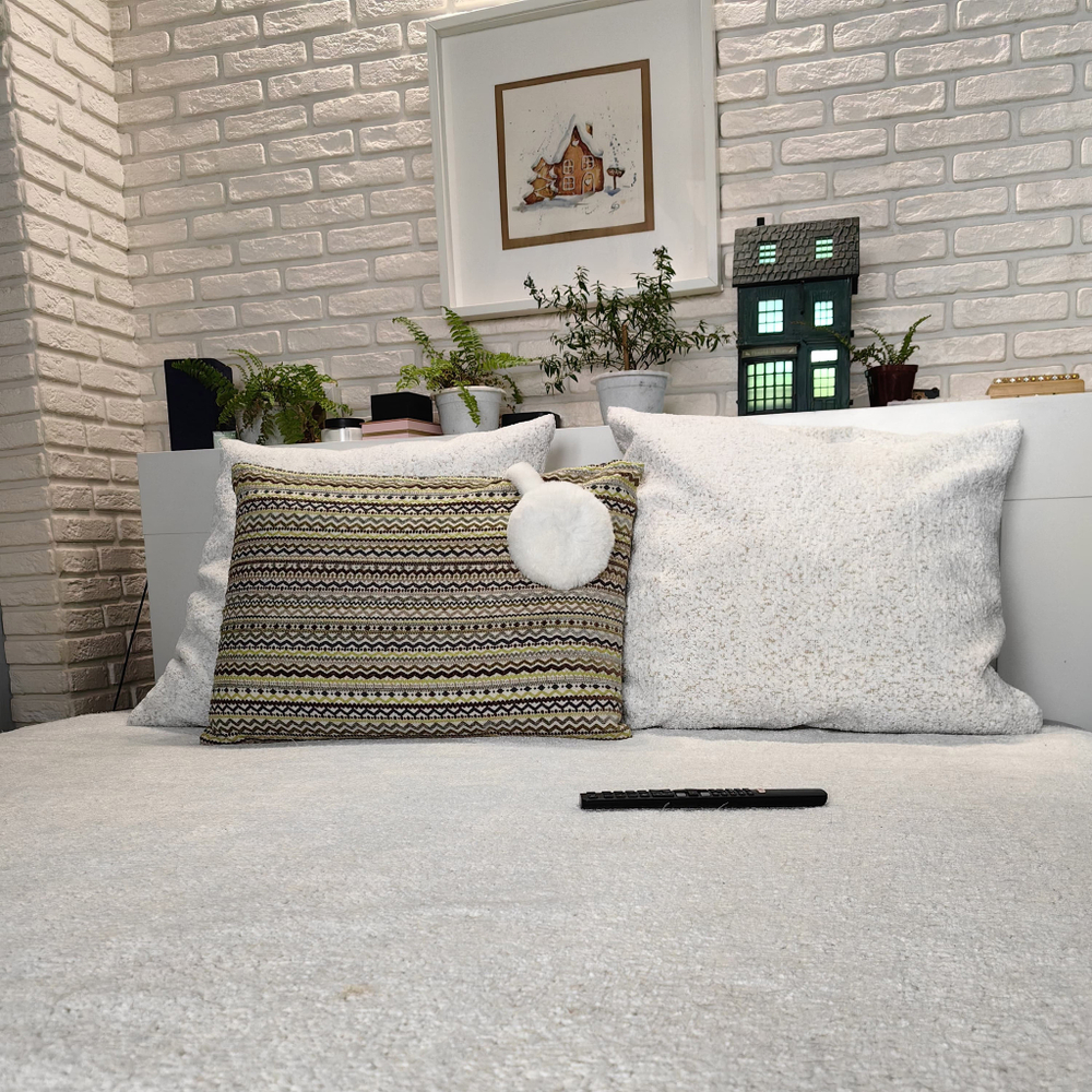 Текстильный комплект покрывало и подушки Альпака