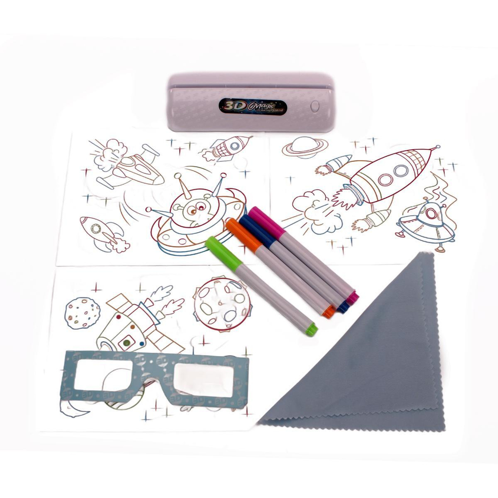 Доска для рисования 3D с магнитной крошкой, коробка D3236