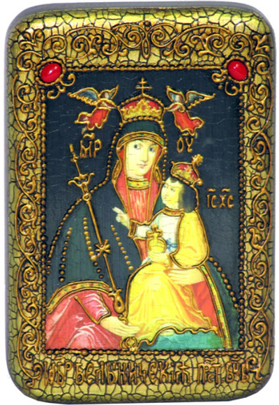 Икона Божией Матери "Белыничская" 15х10см на натуральном дереве в подарочной коробке