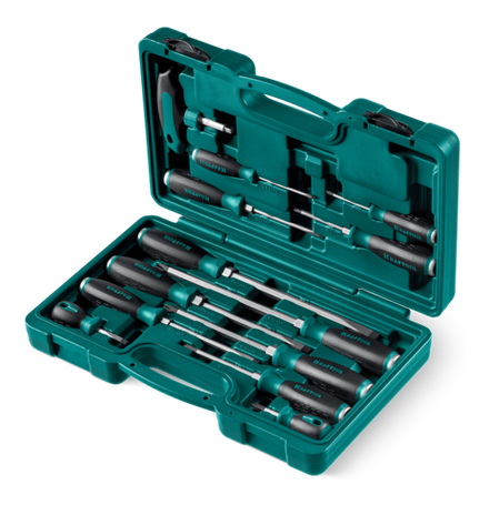 KRAFTOOL IMPACT 13 шт, сквозной стержень Cr-Mo, набор ударных отверток (25035)