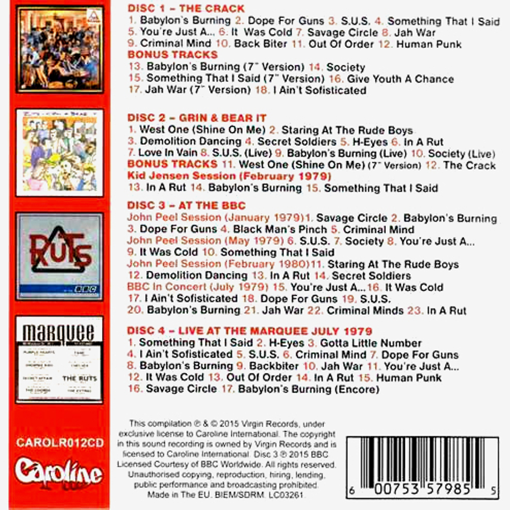 The Ruts / The Virgin Years (4CD)