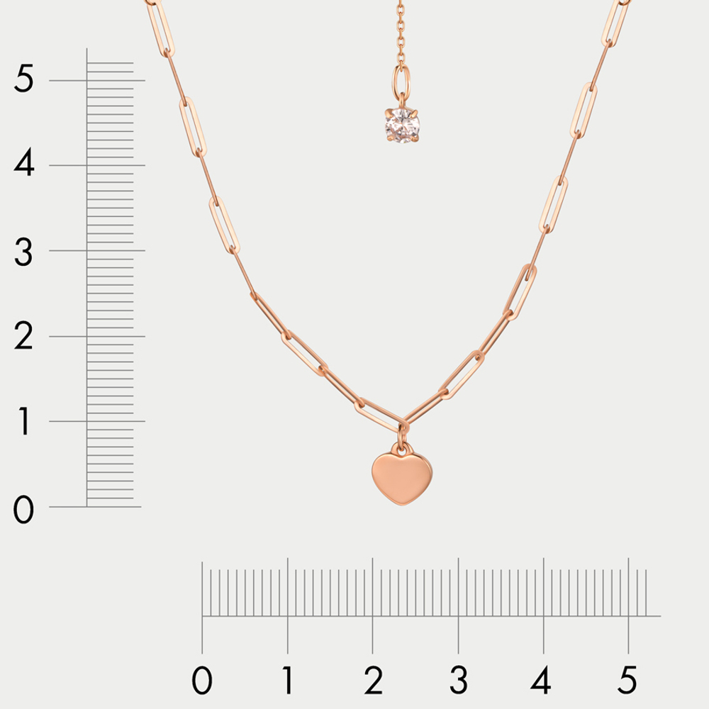 Колье женское из розового золота 585 пробы с фианитами (арт.0704330)