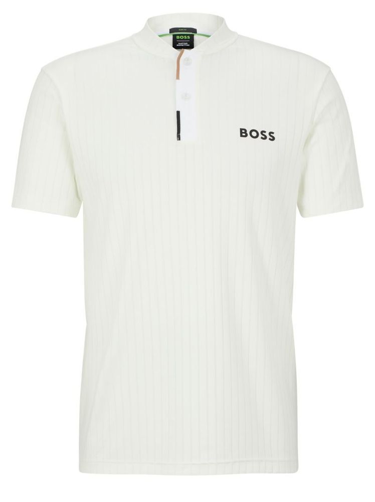 Мужское поло теннисное BOSS x Matteo Berrettini Slim-fit Polo Shirt - white