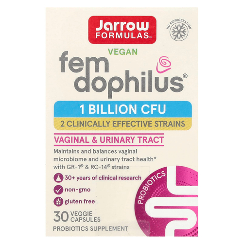 Jarrow Formulas, Vegan Fem Dophilus®, 1 млрд КОЕ, 30 растительных капсул