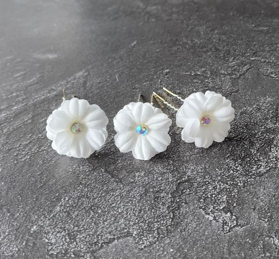 Набор шпилек "Розы большие" латекс, 3 шт, бирюза