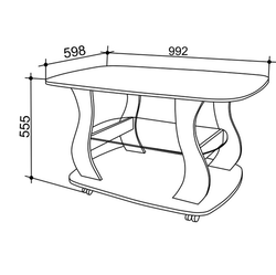 Стол журнальный "Барон 2" (ясень шимо темный), ЛДСП 16 мм, Мебельсон, г. Ижевск
