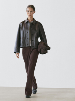 Massimo Dutti Брюки-клеш, шоколадный