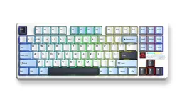 Клавиатура AULA F87PRO V2 Glacier Blue — на белом фоне