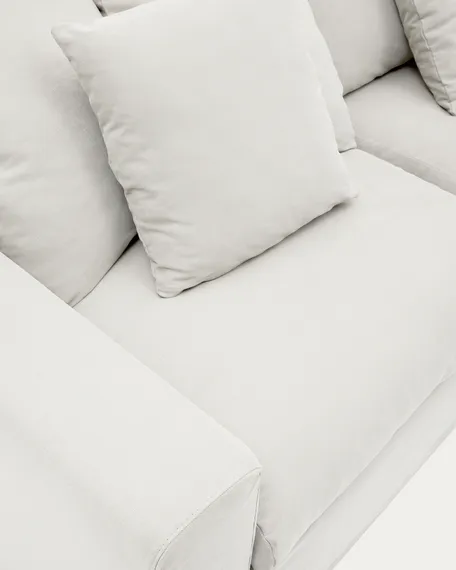 Nora Диван 3-х местный со съемным чехлом цвета экрю из льна и хлопка