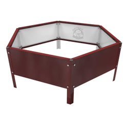 Клумба многоугольная оцинкованная с ножками 1 ярус RAL 3011 Красно-коричневый