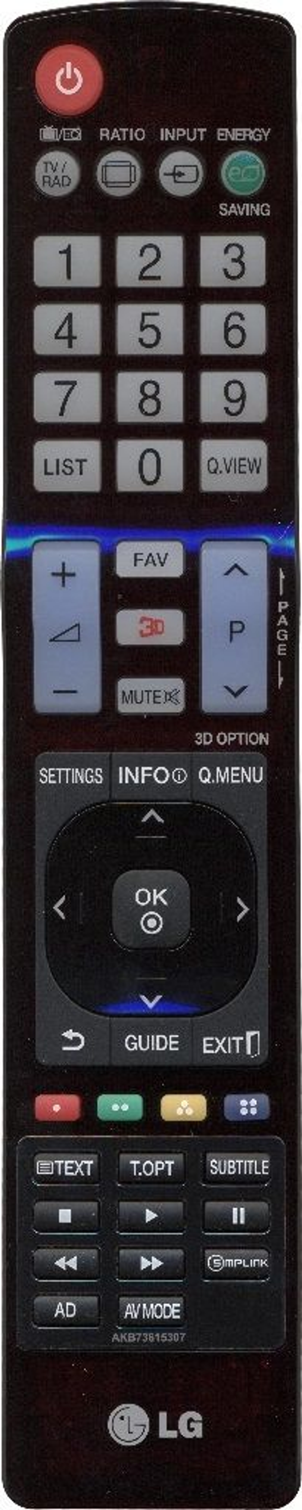 Пульт LG AKB73615307 оригинальный