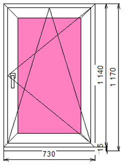 Пластиковое окно 1140 х 730 ТермА Эко