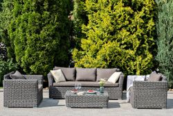 "Капучино" диван из искусственного ротанга трехместный, цвет графит