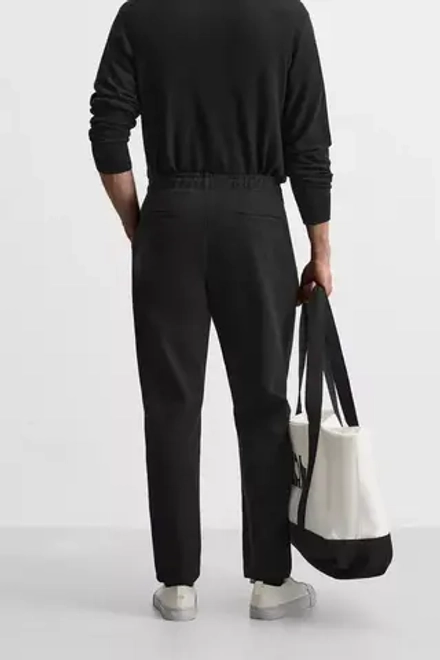 ZARA БРЮКИ-ДЖОГГЕРЫ КОМФОРТНОЙ ПОСАДКИ, ЧЕРНЫЙ