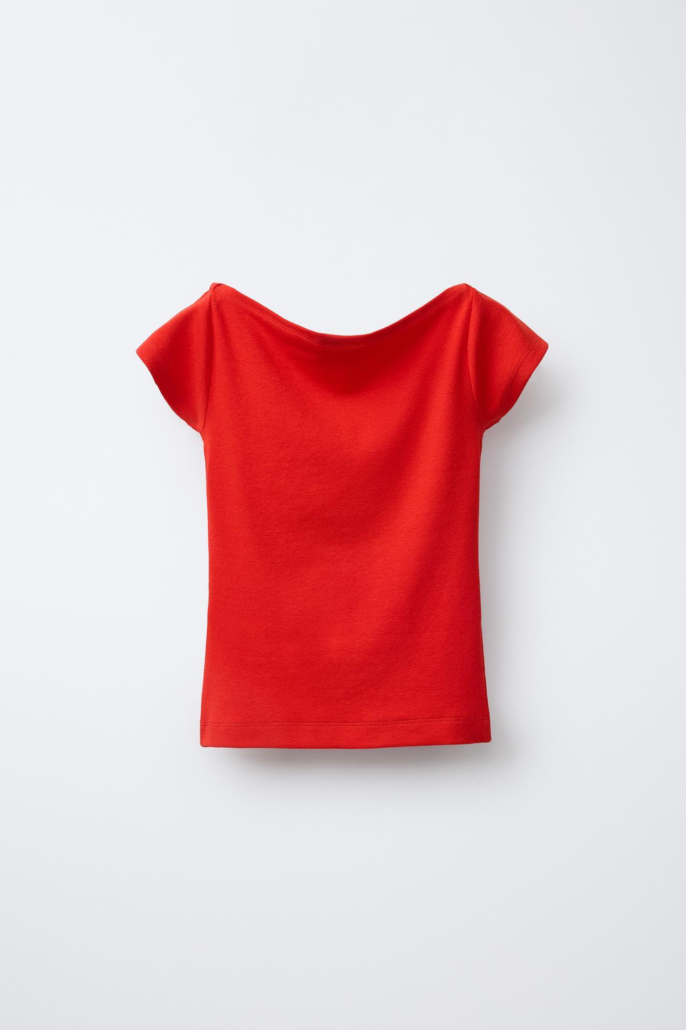 ZARA ФУТБОЛКА ИЗ СМЕСОВОГО МОДАЛА, КРАСНЫЙ