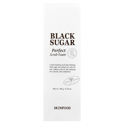 SKINFOOD, Black Sugar Perfect, пенка-скраб, 180 г (6,34 унции)