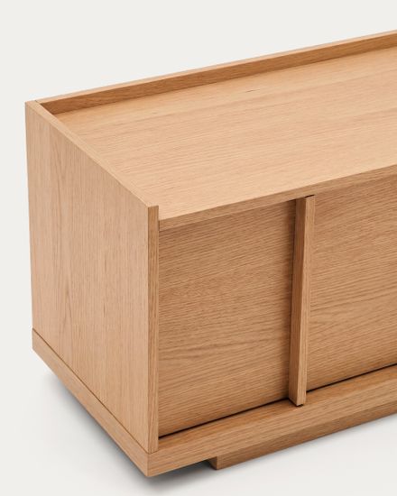 Тумба под ТВ Onix из дубового шпона в натуральной отделке