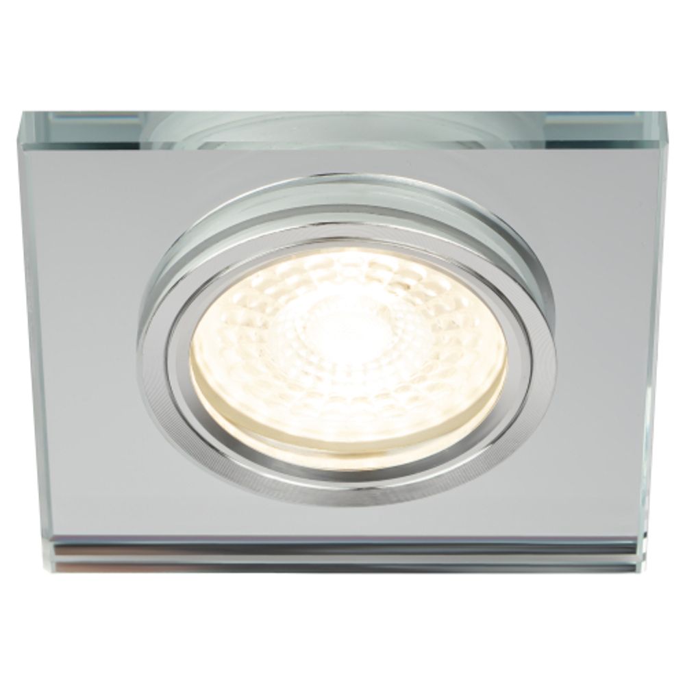Светильник встраиваемый декоративный ЭРА DK8 CH/WH под лампу MR16 GU5.3 квадратный зеркальный/хром