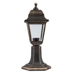 Садово-парковый светильник ЭРА НТУ 04-60-001 Оскар бронза 4 гранный напольный IP44 Е27 max60Вт | Садово-парковые светильники