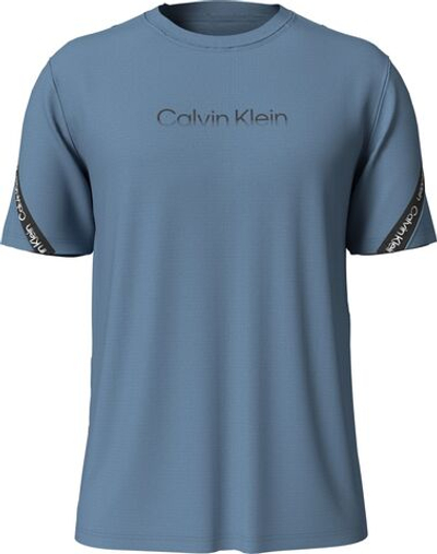 Мужская теннисная футболка Calvin Klein PW SS T-shirt - copen blue