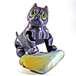 Подвижный американский бульдог, игрушка антистресс, серый