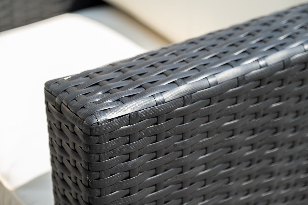 "Даллас" лаунж-зона из искусственного ротанга на 5 персон, цвет черный