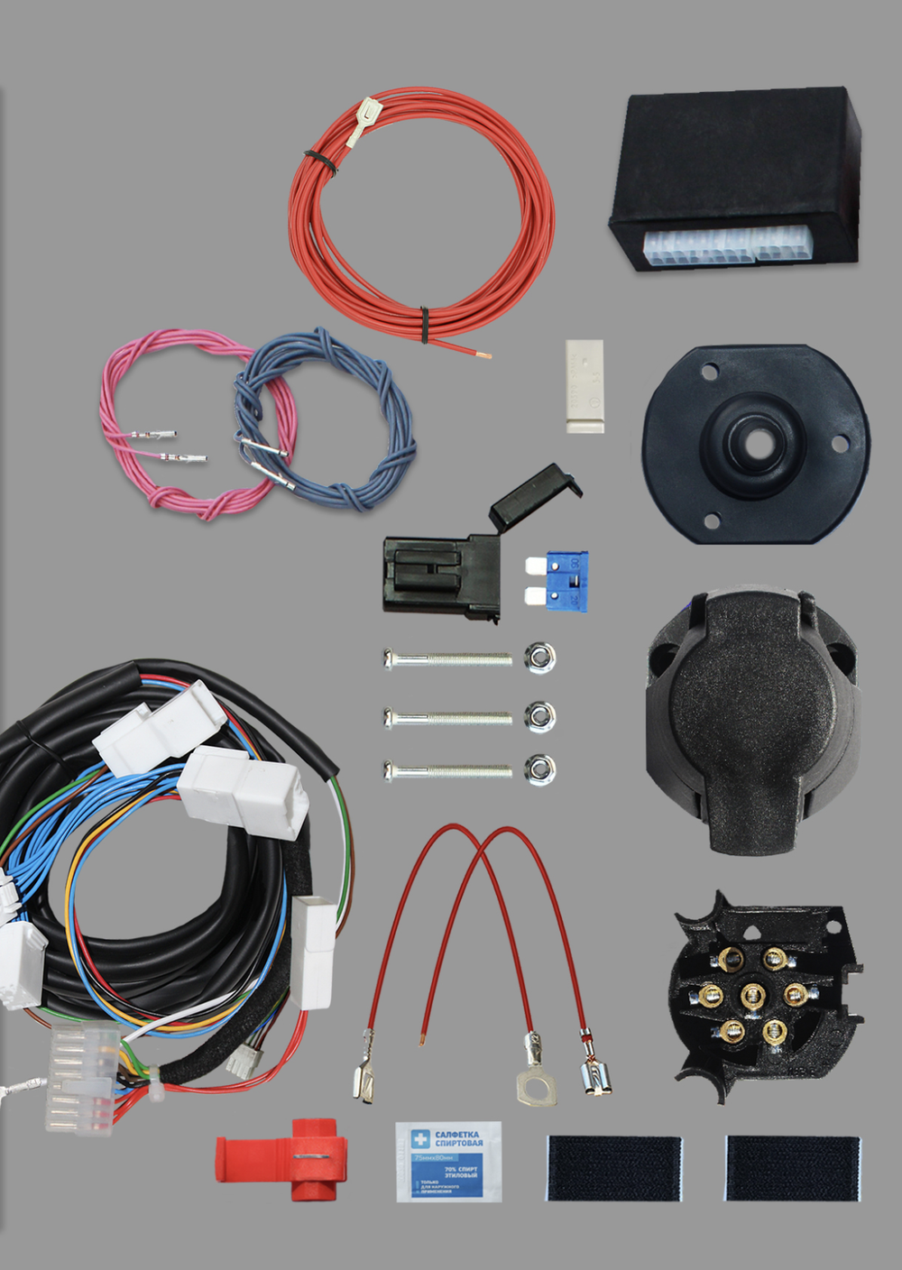 Комплект штатной электрики для фаркопа 7-pin Hyundai Creta 2016-2020 с блоком 7.2 (premium) - КонцептАвто KA SC 72 109 202