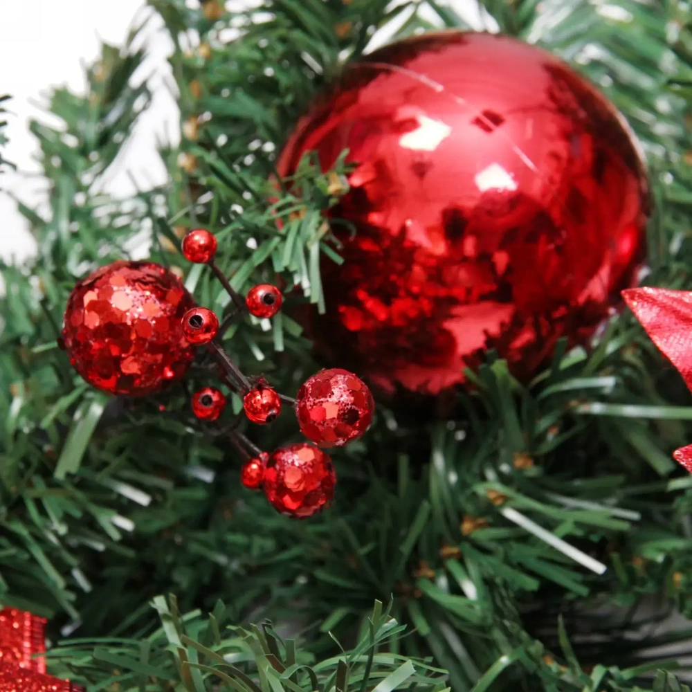 Гирлянда хвойная «Сказочное чудо» 1,8 м d=30 см, ПВХ, красный (SST1950R-180)