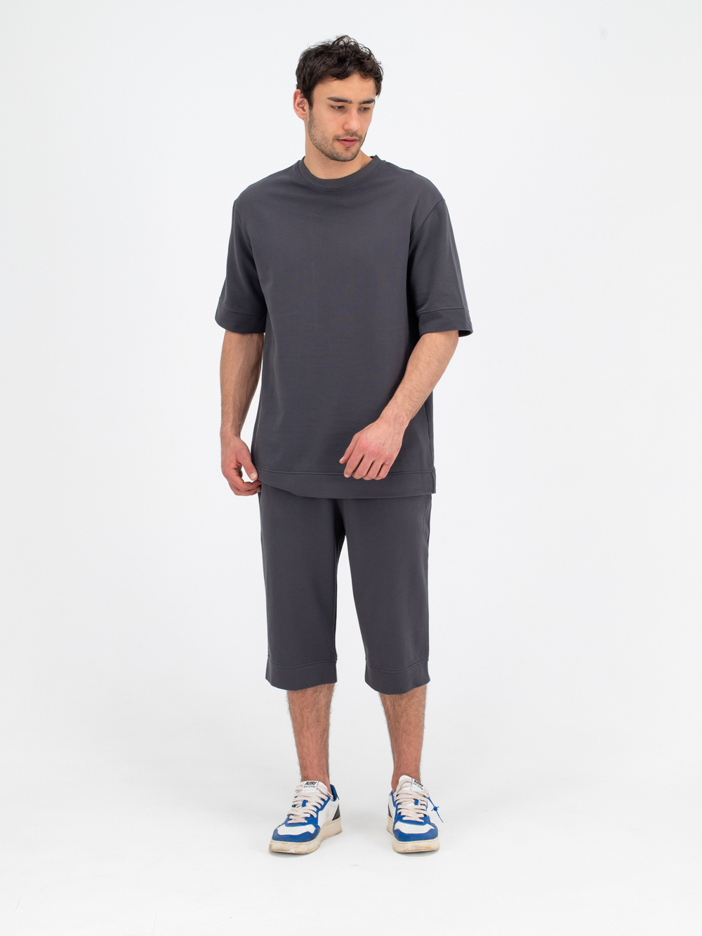 Костюм хлопковый с шортами. Графит