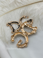 Декоративный пришивной элемент ДГ. золото с черной эмалью