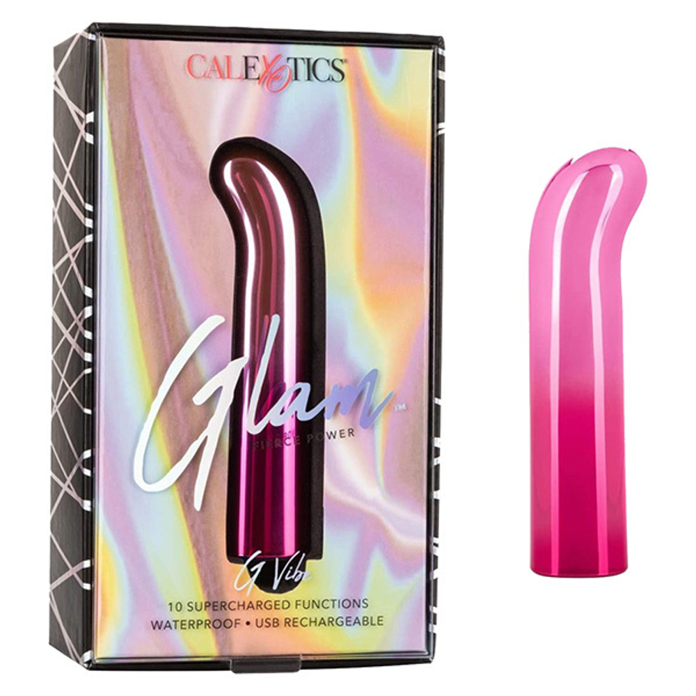 Розовый изогнутый мини-вибромассажер 12см California Exotic Novelties Glam G Vibe SE-4406-30-3