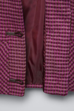 ZARA КУРТКА-ТОГГЛ В КЛЕТКУ, ПУРПУРНЫЙ