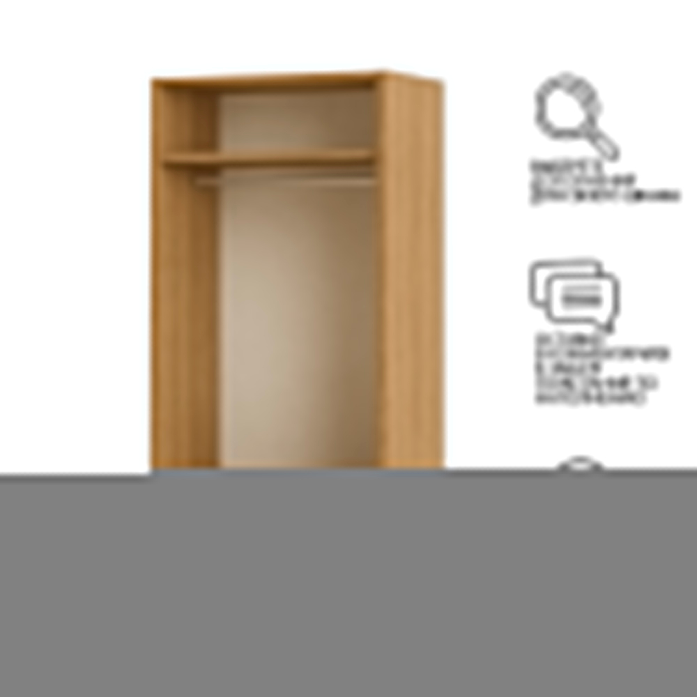 Шкаф Агератум МДФ двухсекционный с антресолью в синей эмали - Дуб молочный 8622  100*45*220