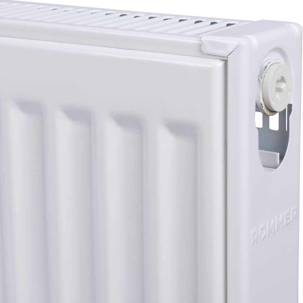 Радиатор панельный профильный ROMMER Ventil тип 11 - 300x1100 мм (подключение нижнее, цвет белый)