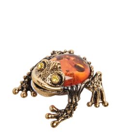 Народные промыслы AM- 437 Фигурка «Камышовая жаба» (латунь, янтарь)