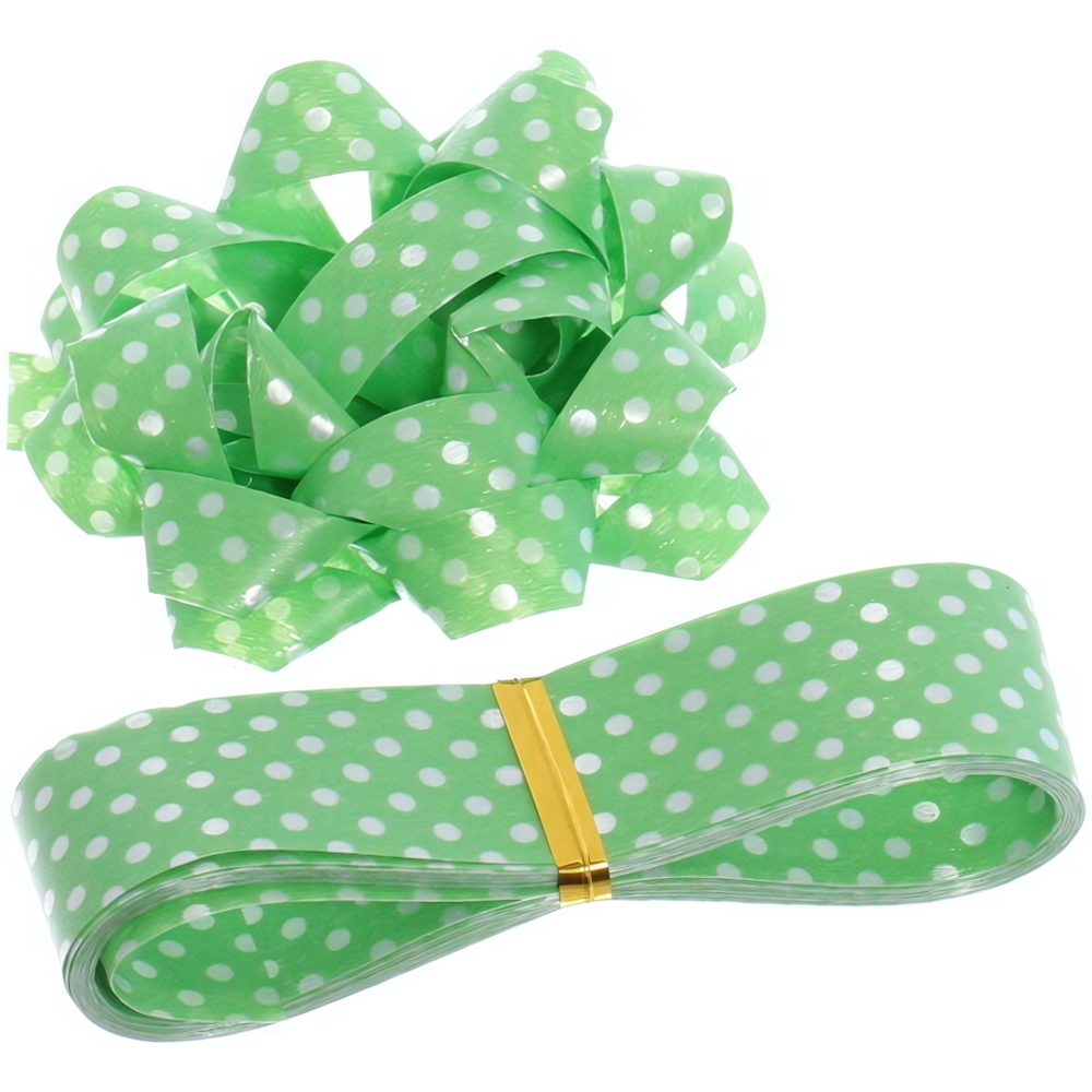 Набор для декорирования «Горошек» бант 6см, лента 2см (3м), Зеленый