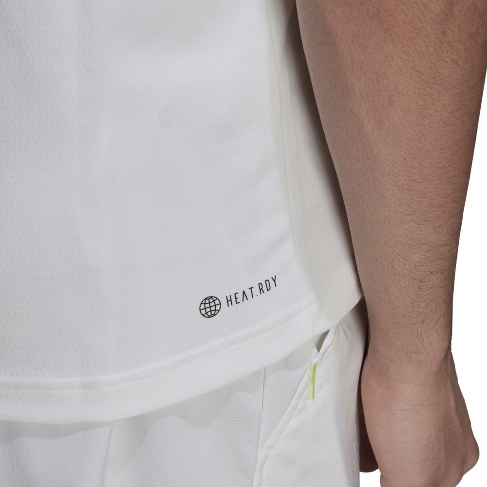 Мужское теннисное поло Adidas Paris Heat.Rdy Tennis Freelift Polo M - white/pulse lime