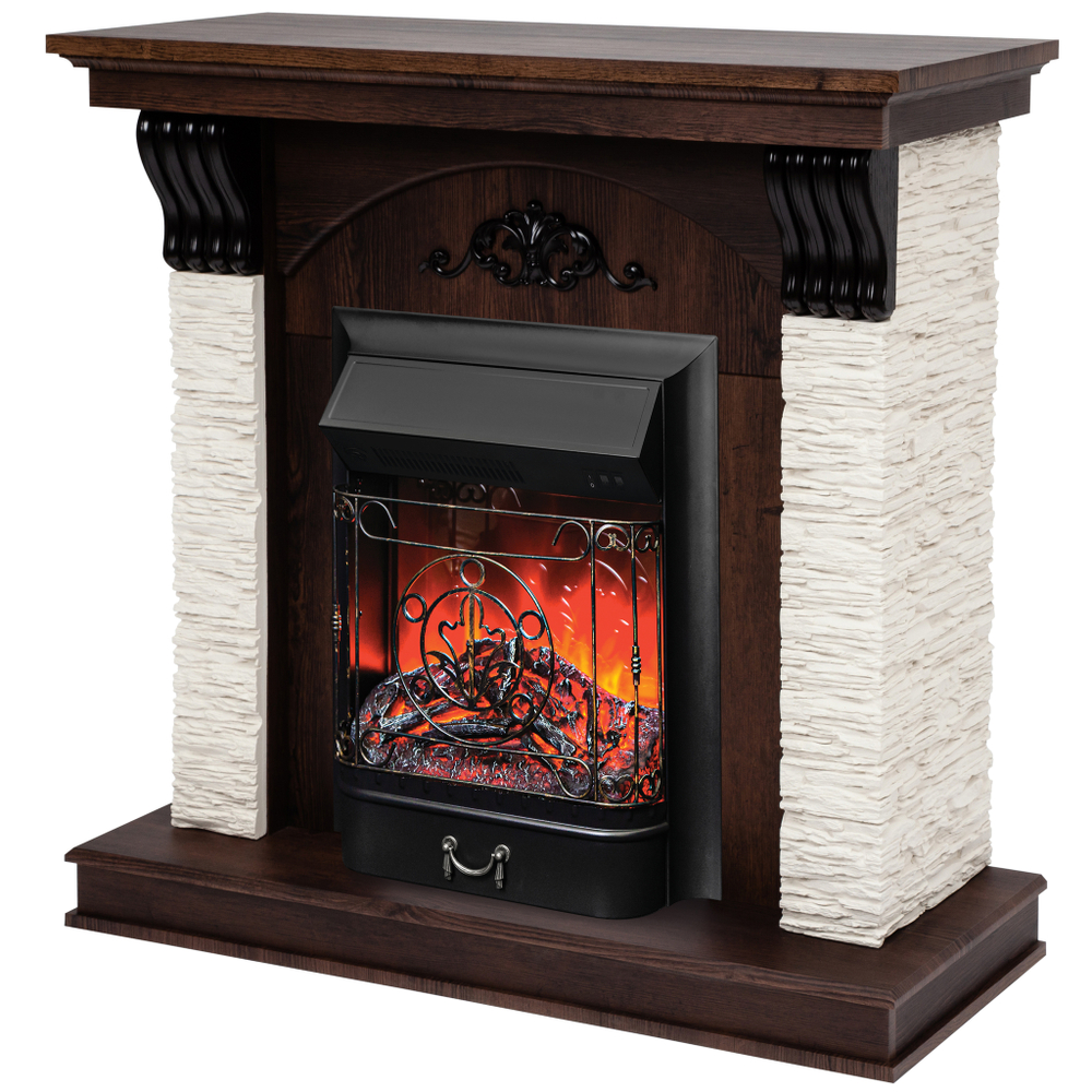 Каминокомплект Real Flame Corfino NT с очагом Majestic Lux Black (без пульта)