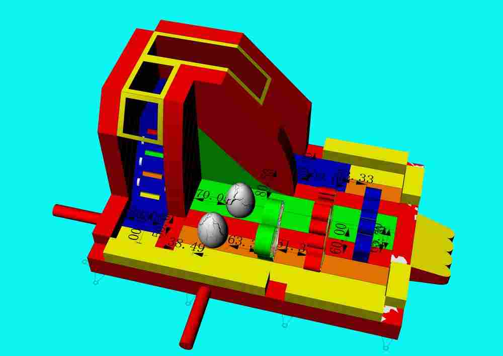 Коммерческий надувной батут «Динопарк 2» с крышей, 6*4*4,3 м