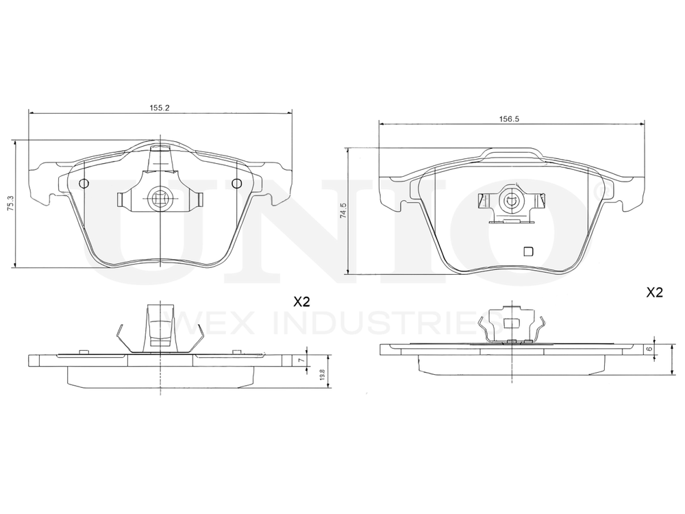 Колодки тормозные диск. передние UNIO BRP-20017
